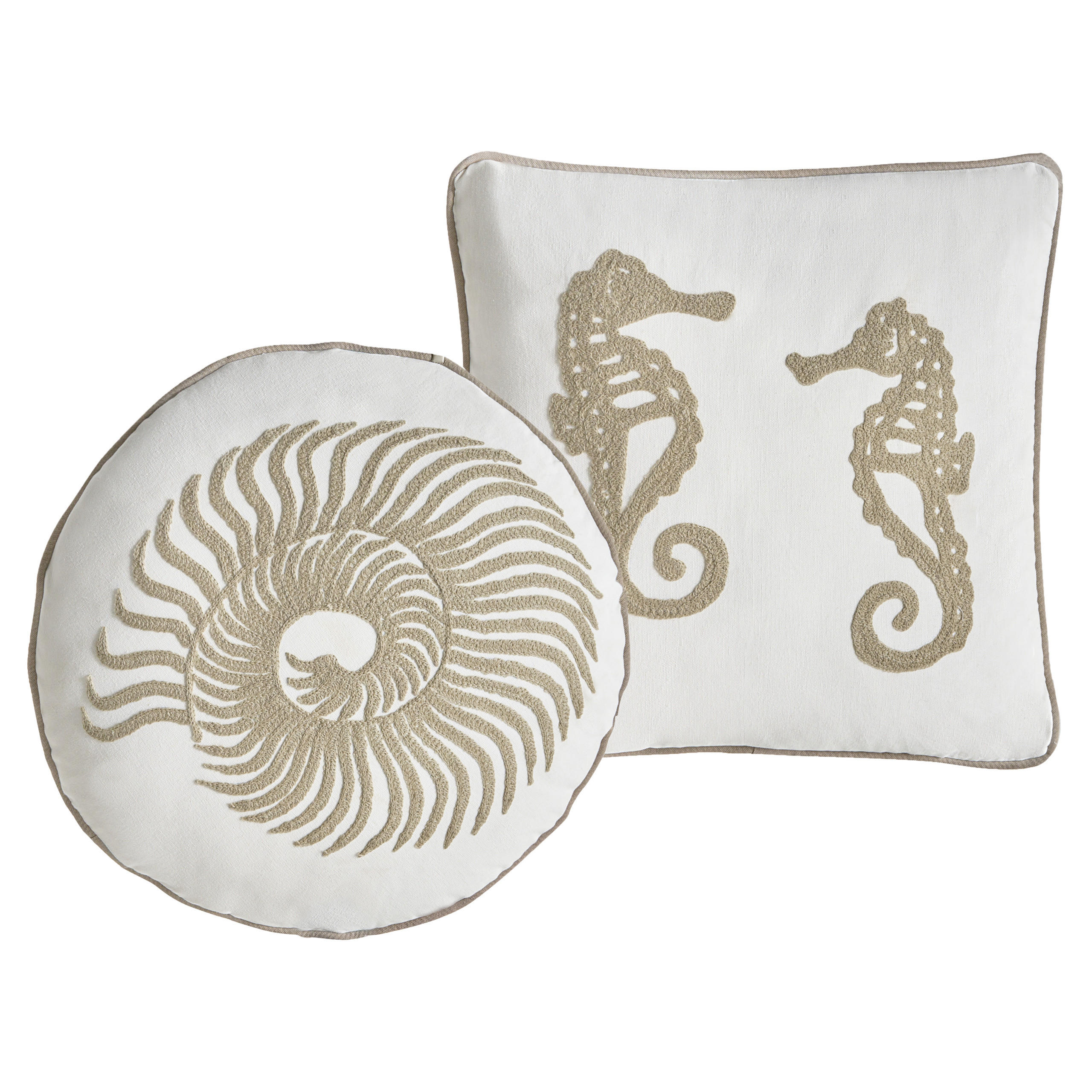 DEKOKISSEN 2er-Set Weiß 45/45 cm Sindora - Weiß, Textil (45/45cm) - Beliani