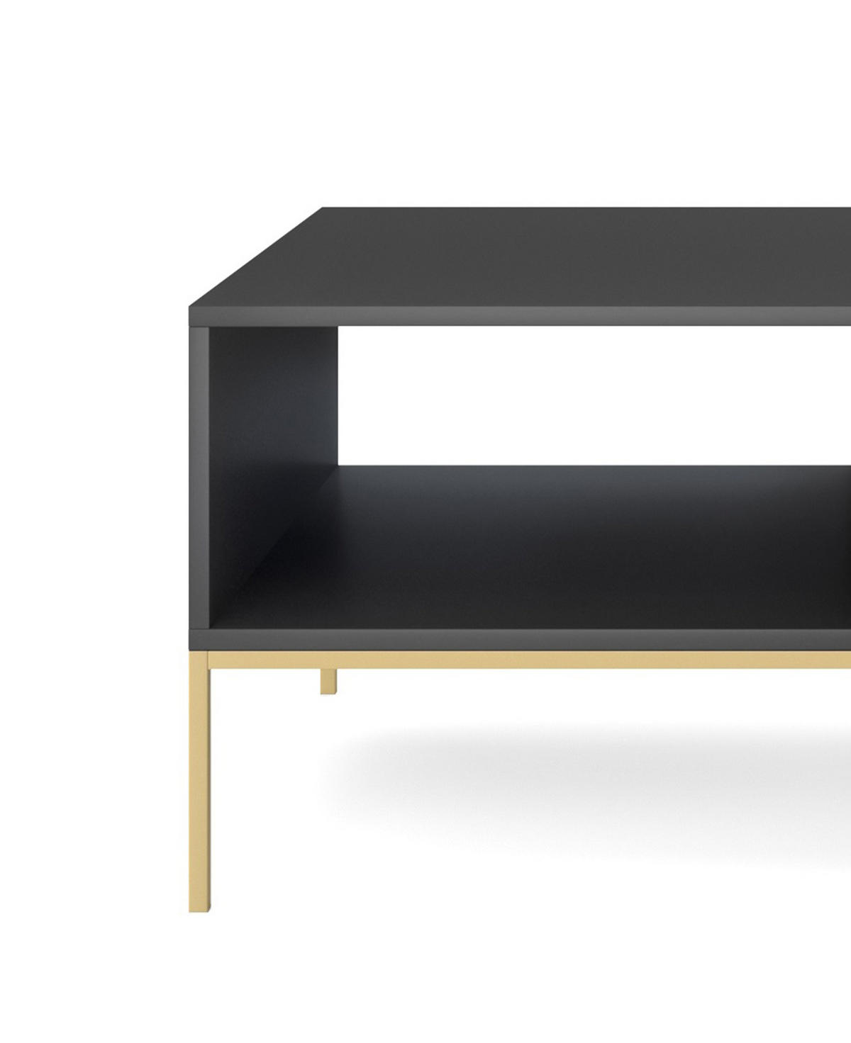 COUCHTISCH NOVA - L104, goldenen Akzenten, 104x68x46 cm Schwarz - Goldfarben/Schwarz, Holzwerkstoff/Kunststoff (68/104/46cm) - DomoHome