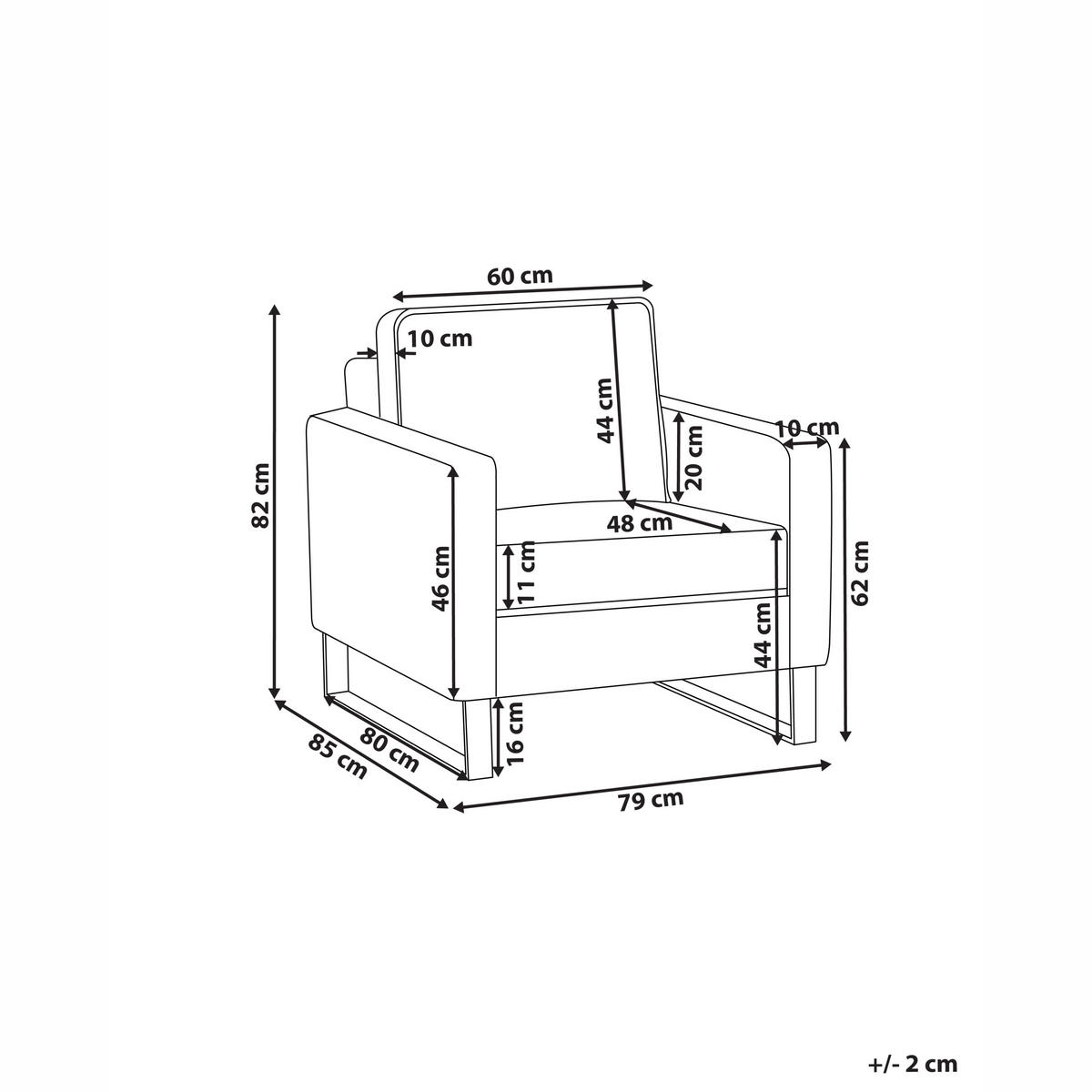 SESSEL Beige Vind - Beige/Schwarz, Textil (79/82/85cm) - Beliani