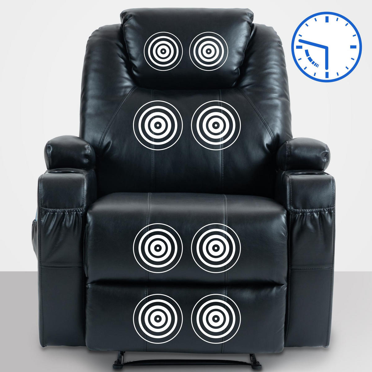 SESSEL Lederlook schwarz - Schwarz, Leder/Textil (83/105/94cm) - CLP