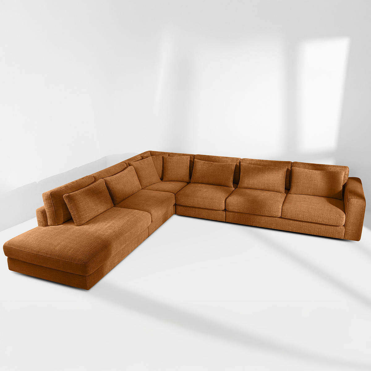 ECKSOFA XL links VERUS - Rot, Holz/Holzwerkstoff (377/328cm) - KONSIMO®