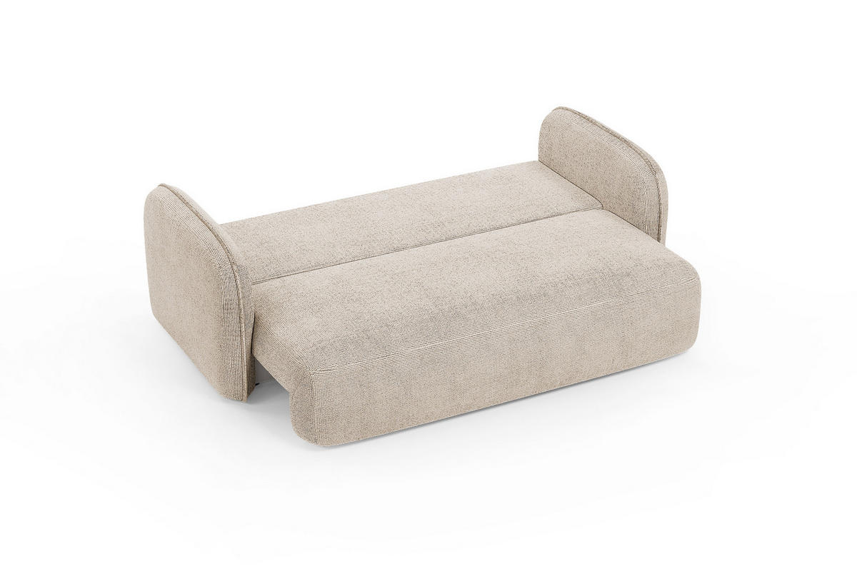 SCHLAFSOFA Freude – Beige, mit Schlaffunktion und Bettkasten - Beige, Textil (219/95/108cm)