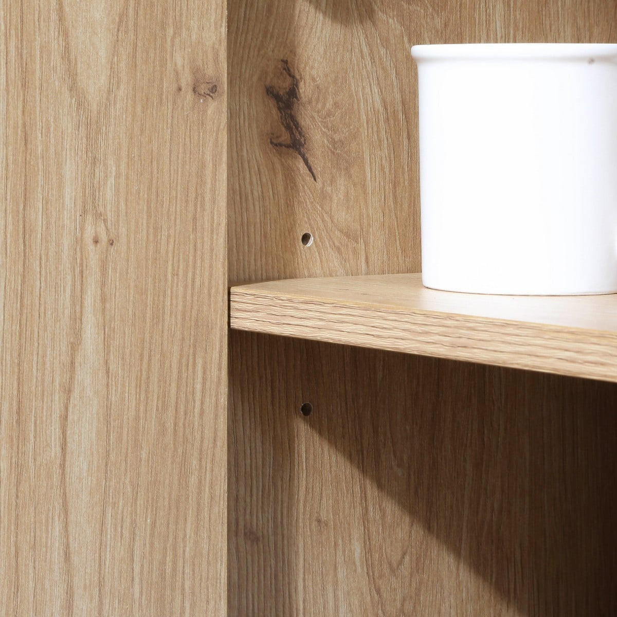 KOMMODE 1 Tür 3 Schubladen Eiche-Dekor FSC-zertifiziert 40/80/90 cm - Eichefarben, Holzwerkstoff (90/80/49.5cm) - Calicosy