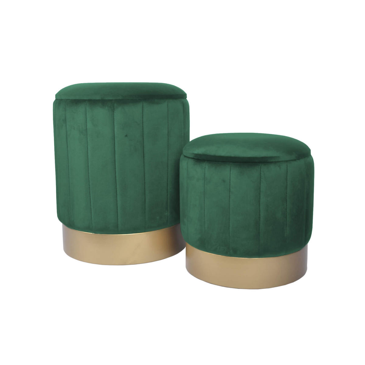 FUSSHOCKER 2er Set Grün 35/35/44 cm - Grün, Textil (35/44/35cm) - Mobili Rebecca