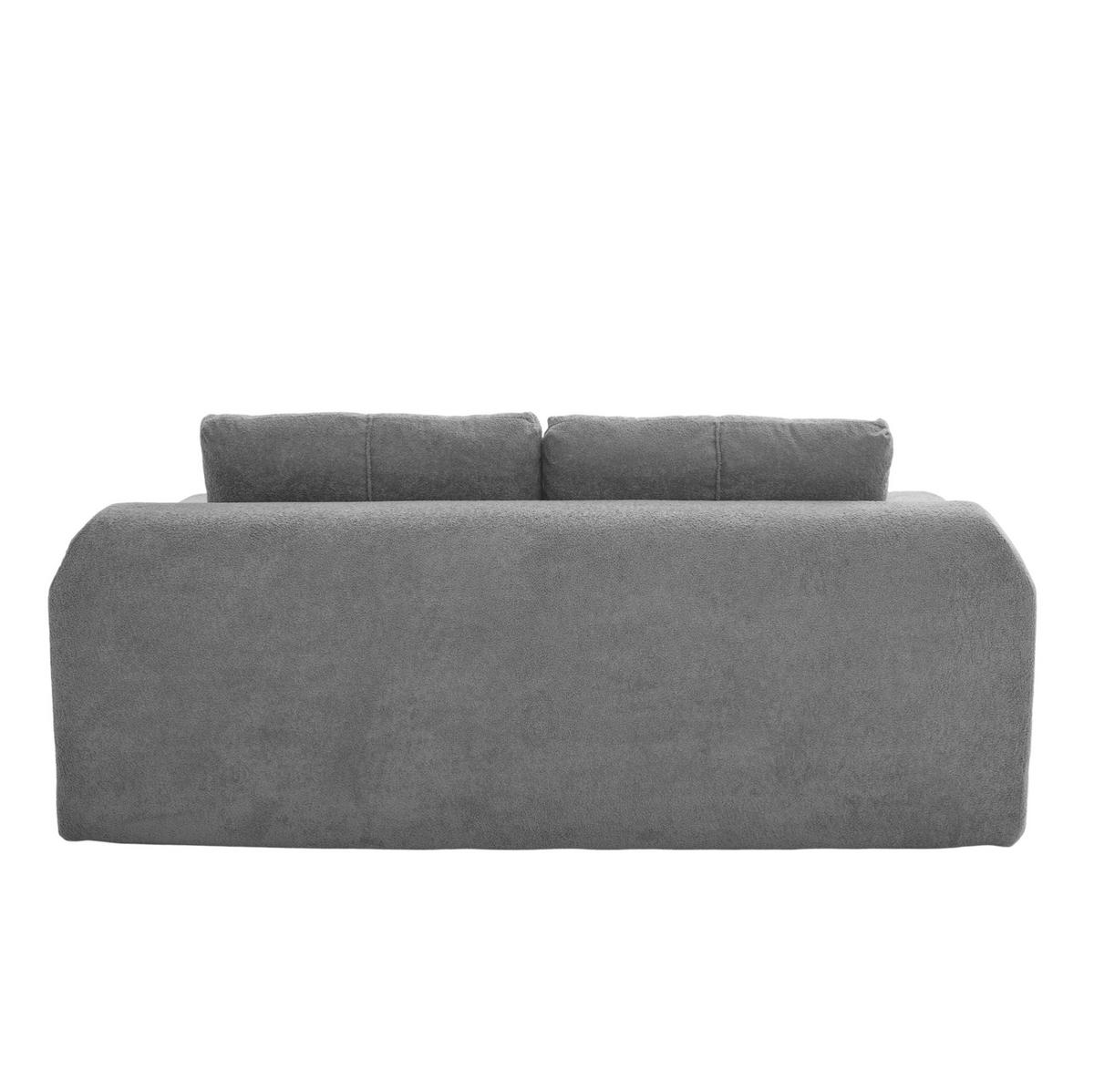 SCHLAFSOFA 179/95/79 cm klappbar als Bodensofa und Doppel-Bodenbett, samtweicher Bezug, Dunkelgrau - Dunkelgrau, Textil (178/61.5/96cm) - Redom