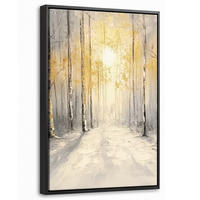 LEINWAND Bilder mit Rahmen - Winter - Abstrakt - Schnee - Natur - Sonne - 20x30 - Grau, Textil (20/30cm) - MuchoWow