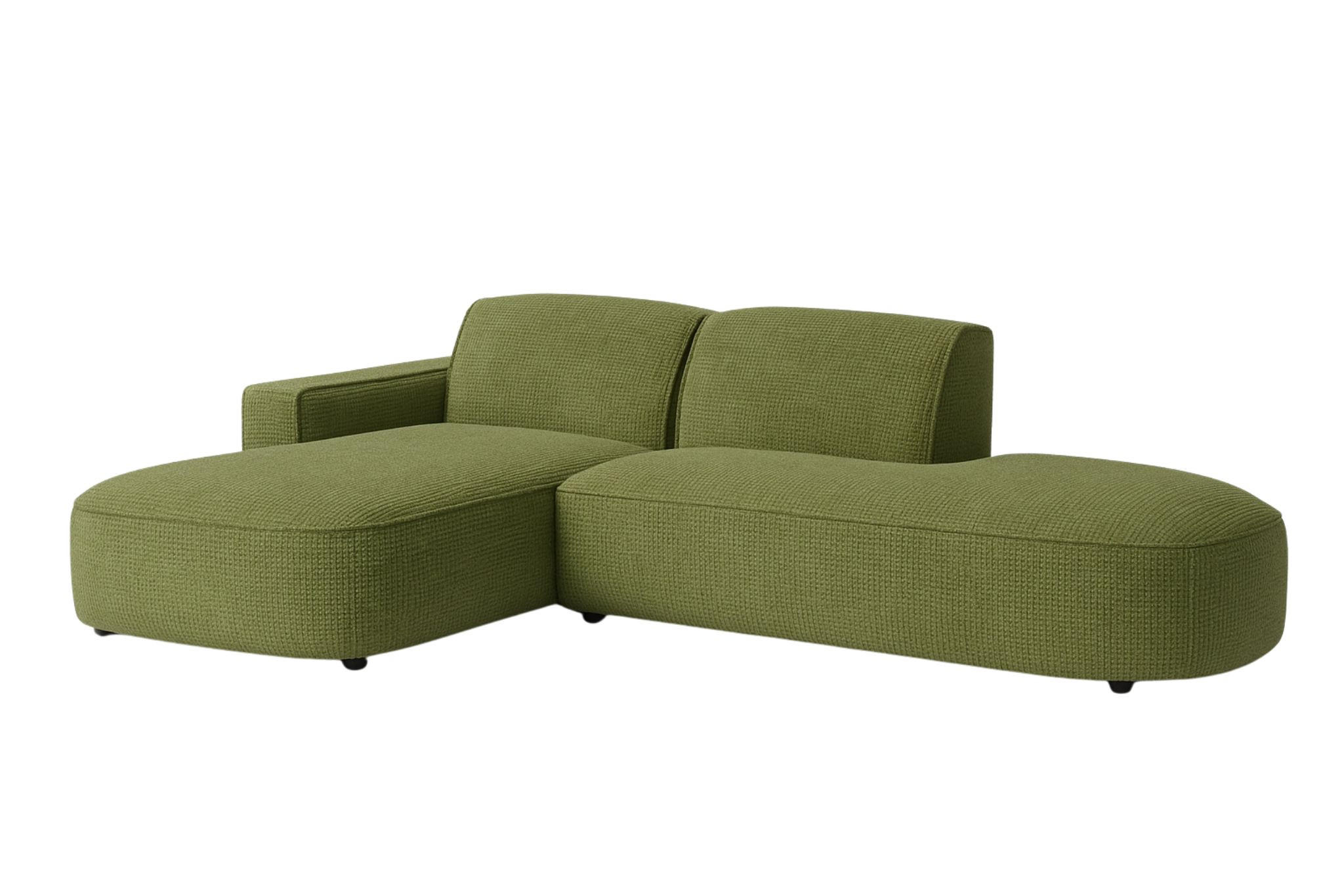ECKSOFA Cursal Atelier, Stoff Artico, Moss, Links - Grün, Holz (284/166cm) - Kaiser Möbel