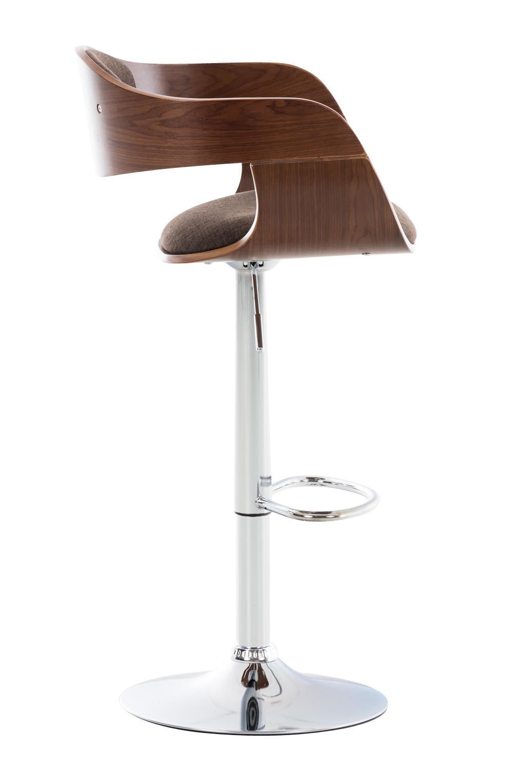 BARHOCKER Stoff walnuss/braun - Walnussfarben/Braun, Textil/Metall (50/88/48cm) - CLP