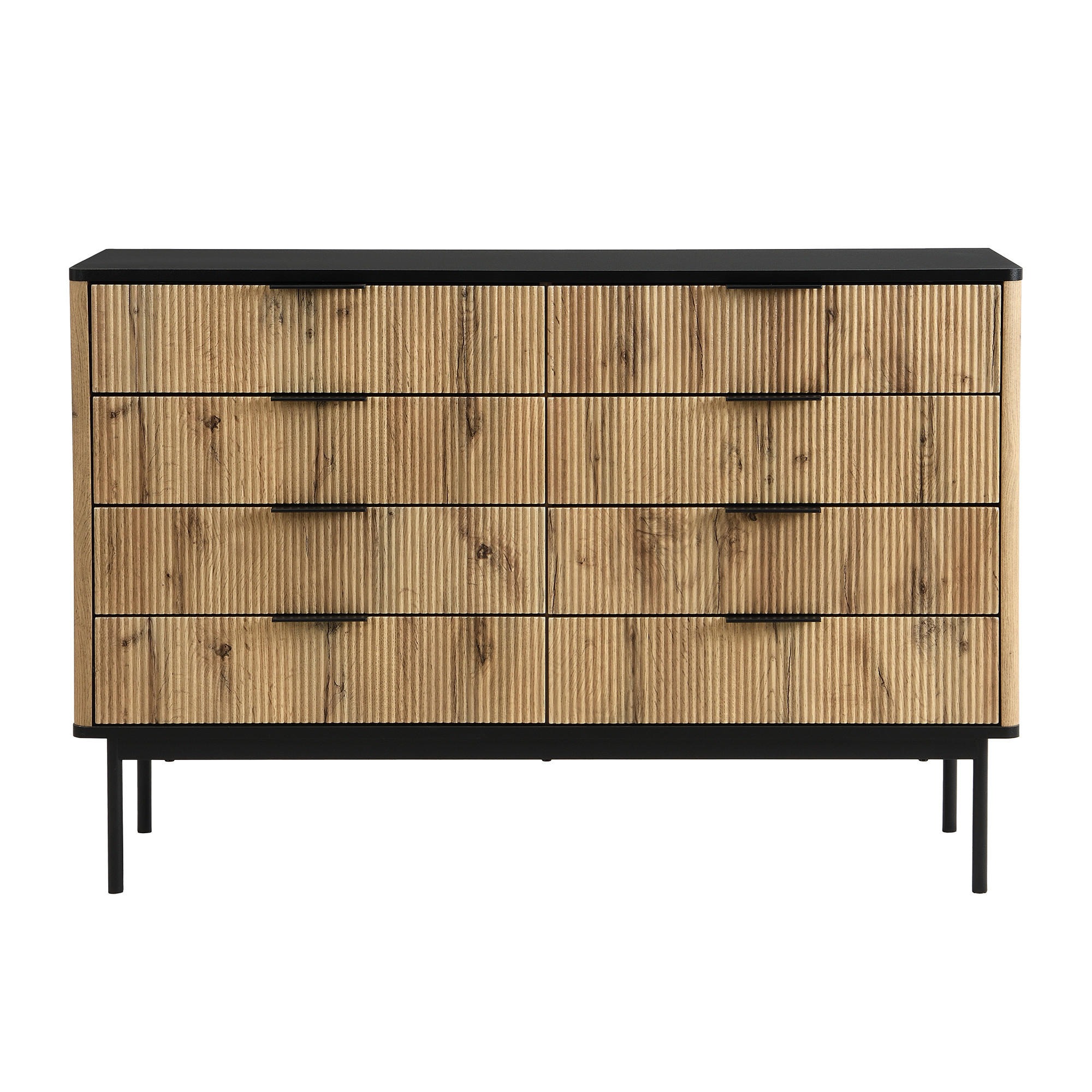 SIDEBOARD Natur Schwarz 120/39,5/80 cm - Schwarz, Holzwerkstoff (120/80/39.5cm) - PANGIVO