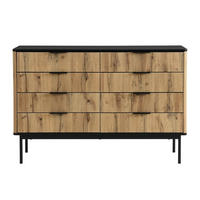 SIDEBOARD Natur Schwarz 120/39,5/80 cm - Schwarz, Holzwerkstoff (120/80/39.5cm) - PANGIVO