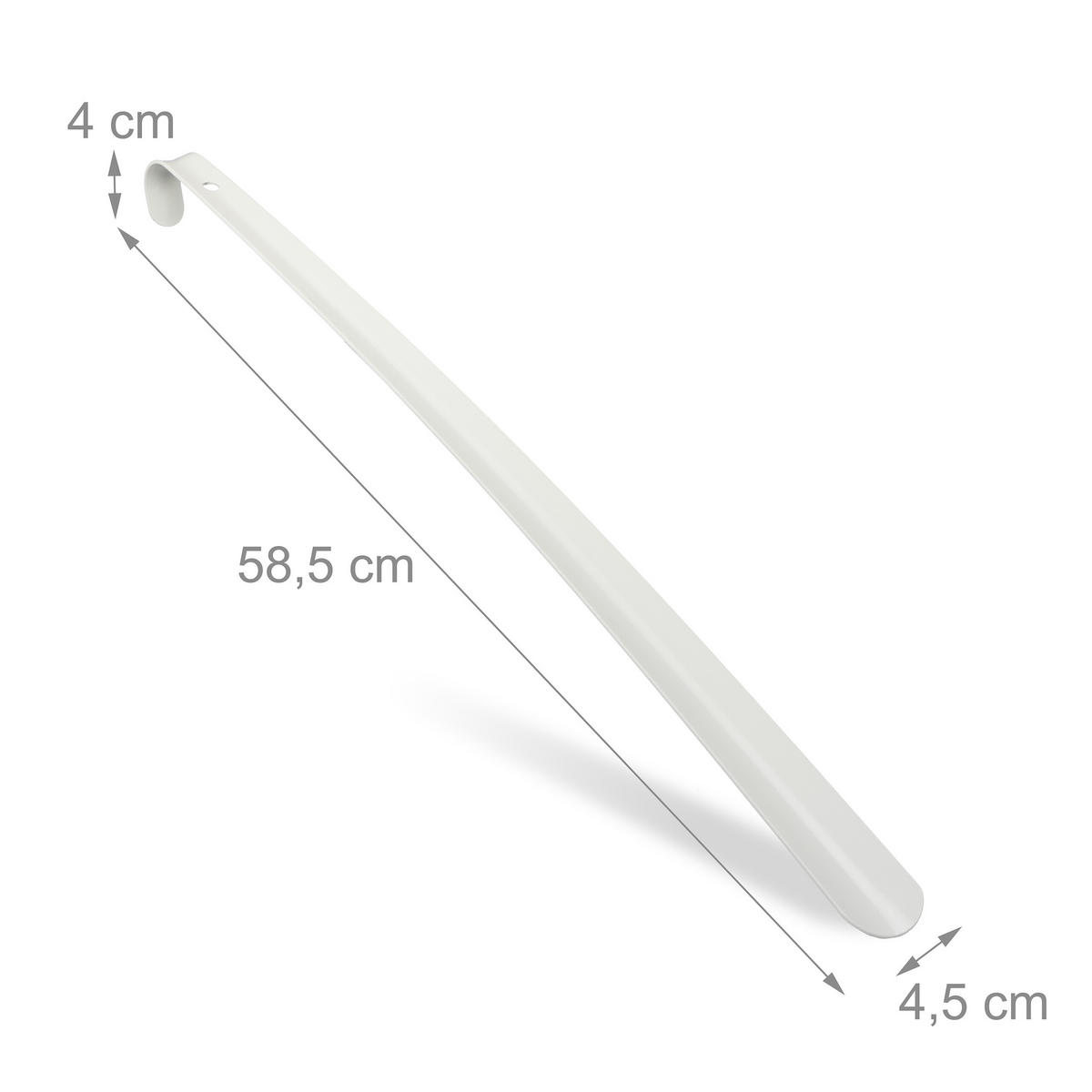2XSCHUHLÖFFEL - Weiß, Metall (4.5/58.5/4cm) - Relaxdays