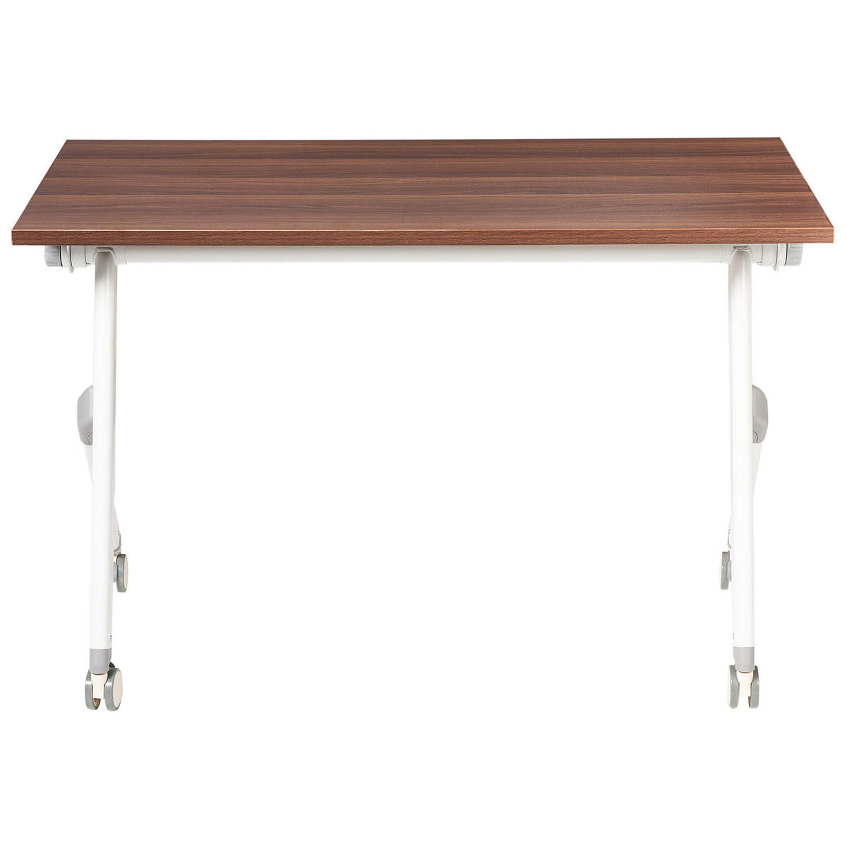 SCHREIBTISCH Zusammenklappbarer Dunkelbraun 120/60 cm Bendi - Braun/Weiß, Holzwerkstoff (60/120/73cm) - Beliani