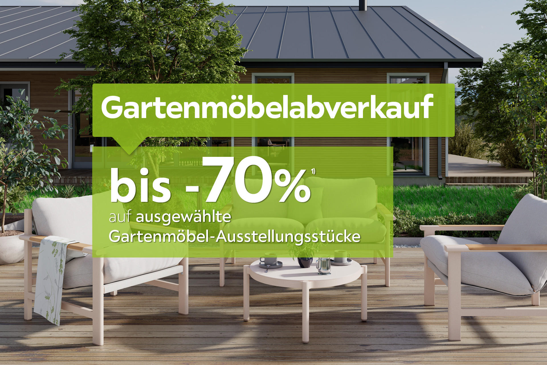 bis zu 70% auf Gartenmöbel