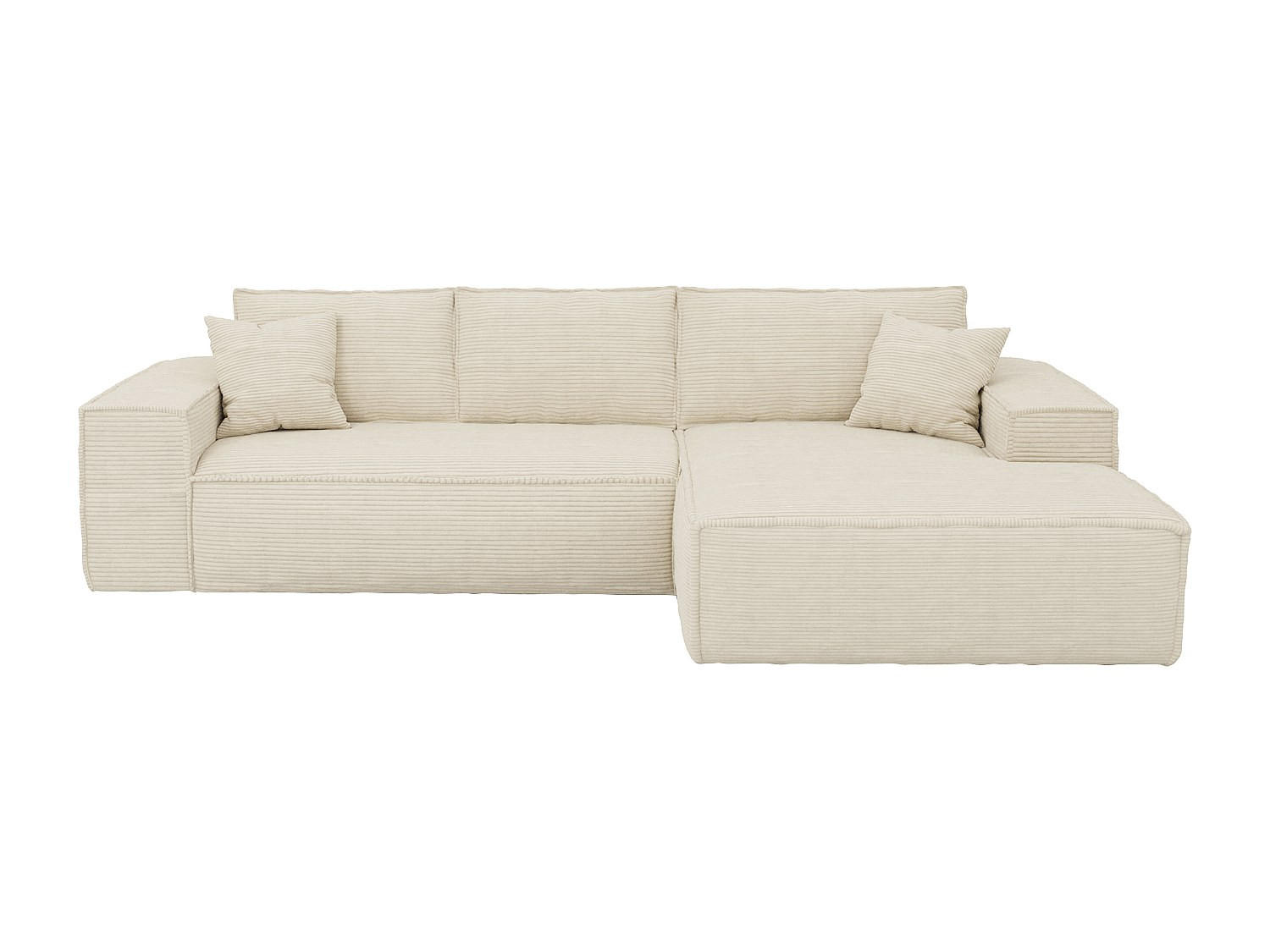 SCHLAFSOFA - 6 Personen - Stoff, Samt - Beige - - Beige, Textil (320/80/165cm) - Vente-Unique