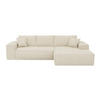 SCHLAFSOFA - 6 Personen - Stoff, Samt - Beige - - Beige, Textil (320/80/165cm) - Vente-Unique