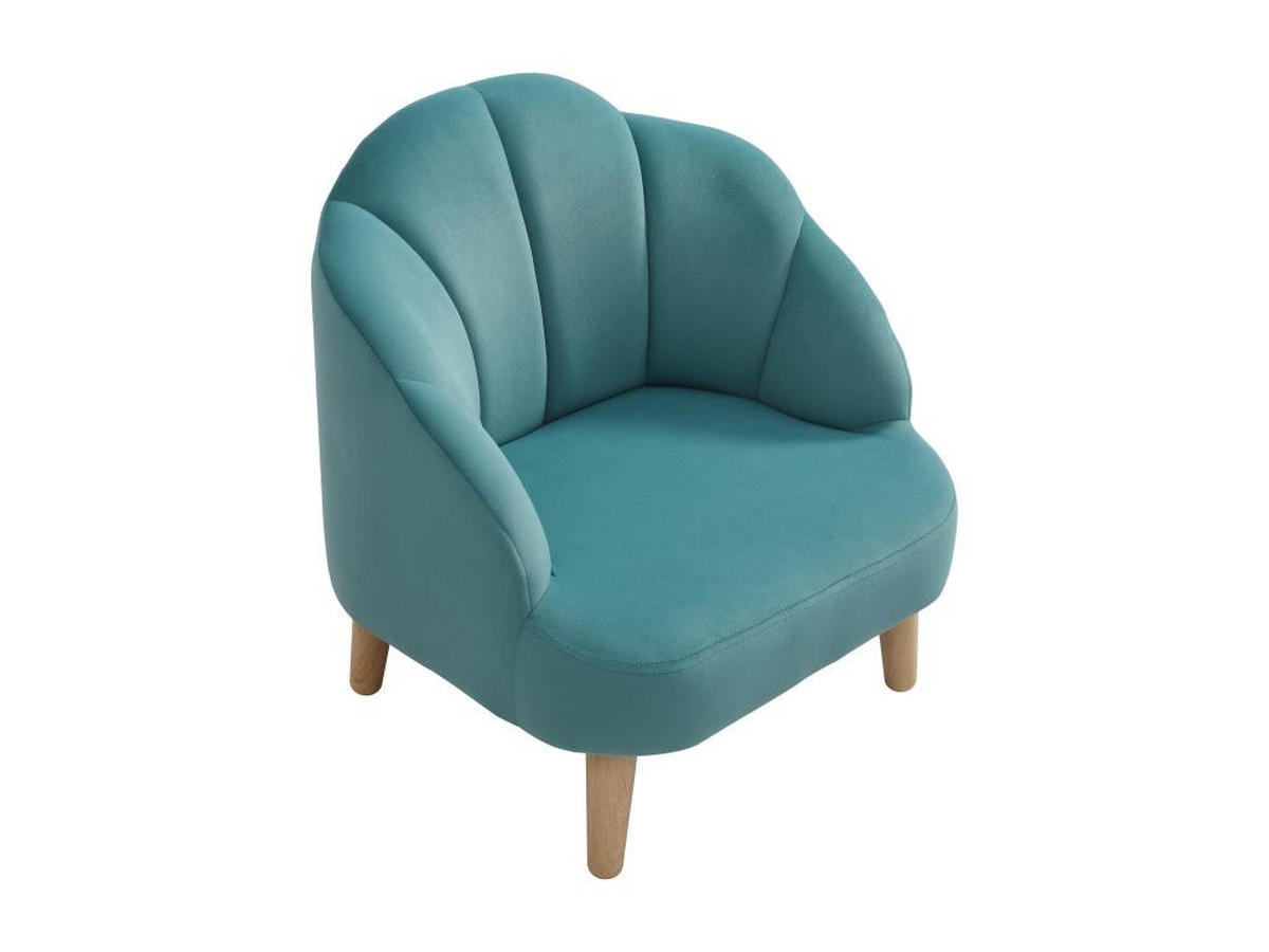 KINDERMUSCHELSESSEL - Samt - Blau - COBACA - Pink, Textil (47/53/50cm) - Vente-Unique