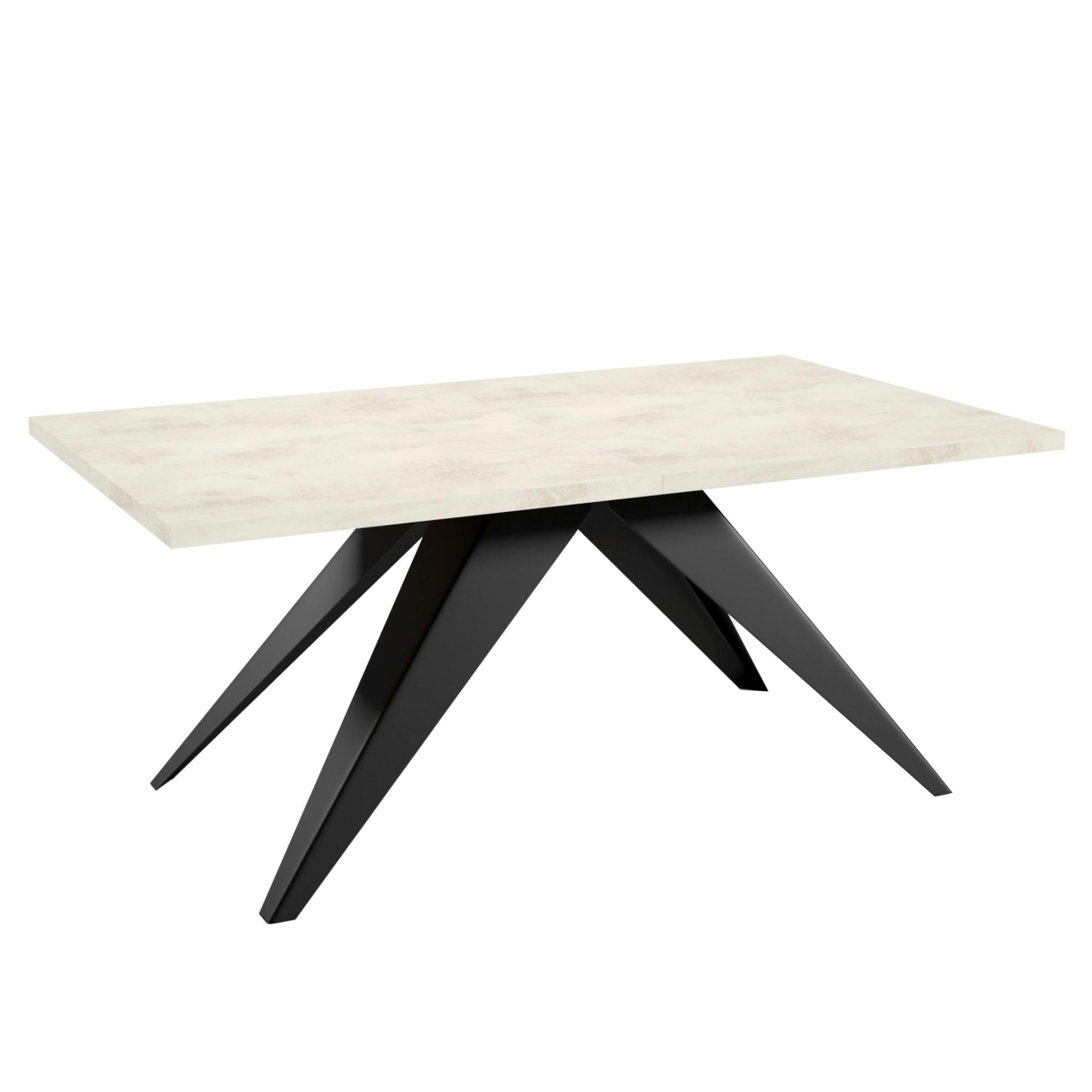 ESSTISCHE SENTO - Creme/Schwarz, Holzwerkstoff (90/160/76cm) - Meblini
