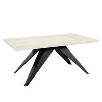 ESSTISCHE SENTO - Creme/Schwarz, Holzwerkstoff (90/160/76cm) - Meblini