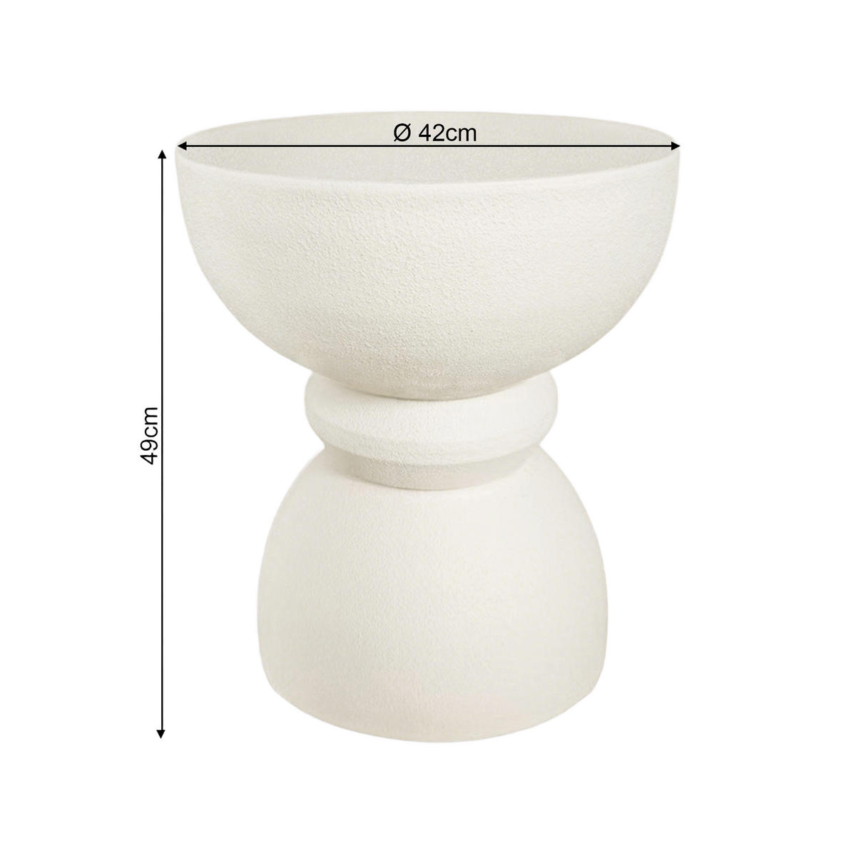 BEISTELLTISCH Weiß 35/35/42,5 cm - Weiß, Stein (36/36/42.5cm) - Mobili Rebecca