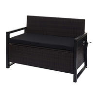 POLY-RATTAN 2ER SITZBANK Braun, Schwarz - Schwarz/Braun, Kunststoff (117/87/57cm) - MCW