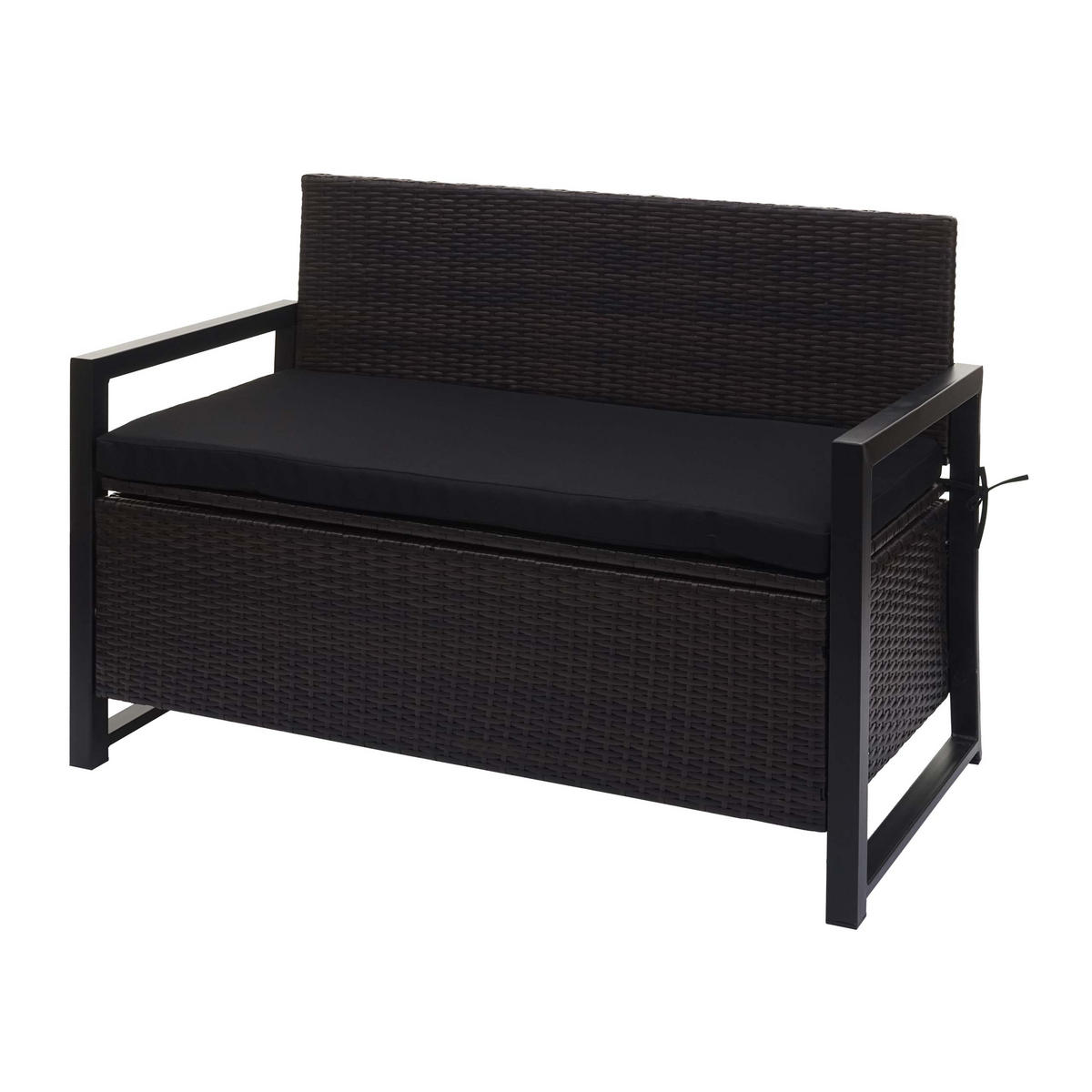 POLY-RATTAN 2ER SITZBANK Braun, Schwarz - Schwarz/Braun, Kunststoff (117/87/57cm) - MCW