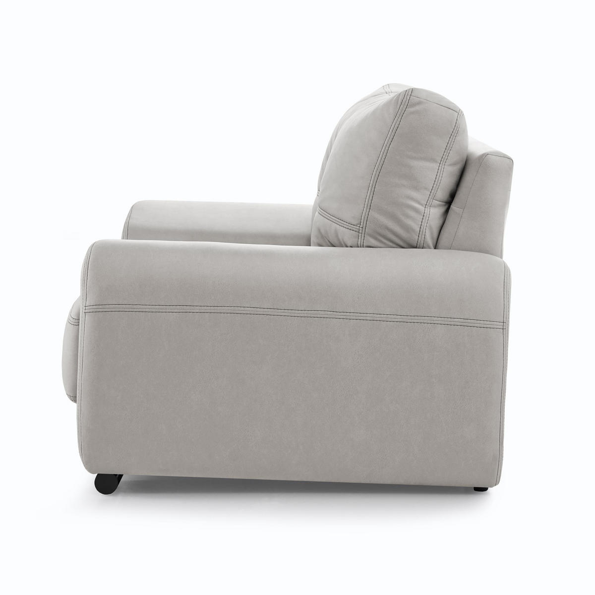 2-SITZER SOFA Omega aus Kunstleder, Hellgrau - Hellgrau/Schwarz, Leder (185/88/98cm) - Beautysofa