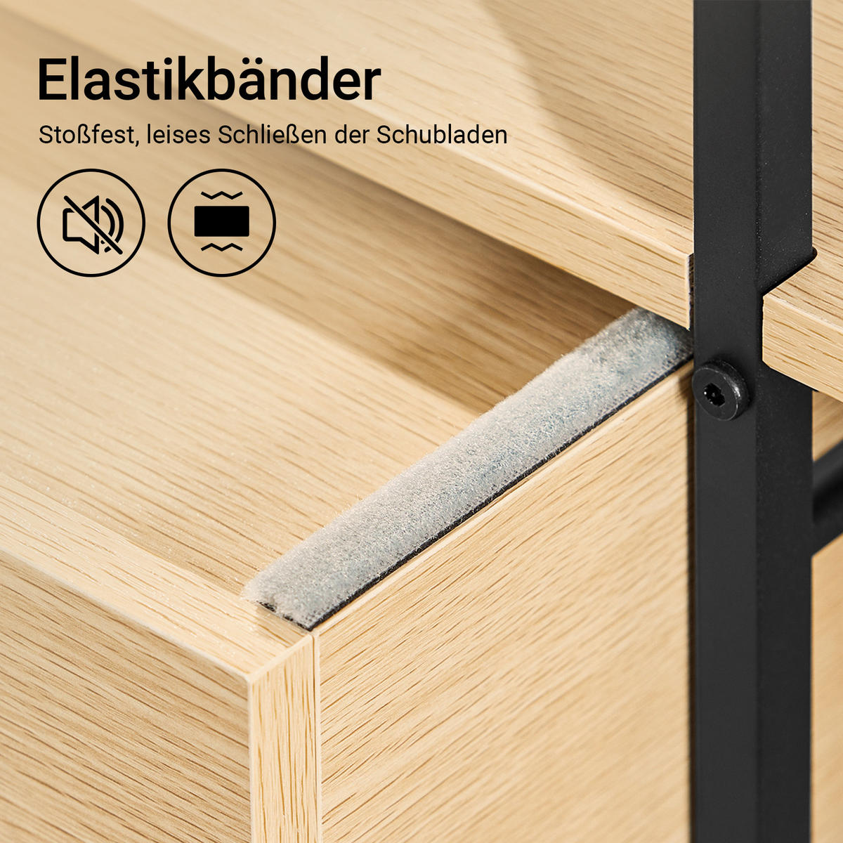 KÜCHENWAGEN mit Rollen, Naturholzoptik - Naturfarben, Holzwerkstoff (53/89/37cm) - SoBuy