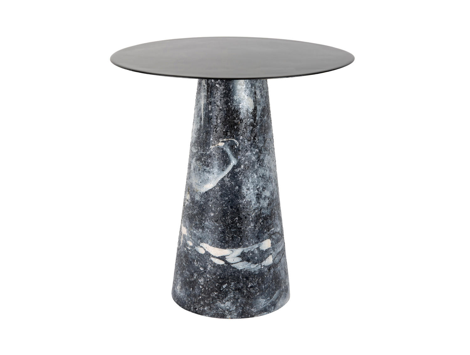 BEISTELLTISCH Mosaic Marble Schwarz 40/40/42 cm - Schwarz, Metall (40/40/42cm) - Leitmotiv