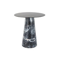 BEISTELLTISCH Mosaic Marble Schwarz 40/40/42 cm - Schwarz, Metall (40/40/42cm) - Leitmotiv