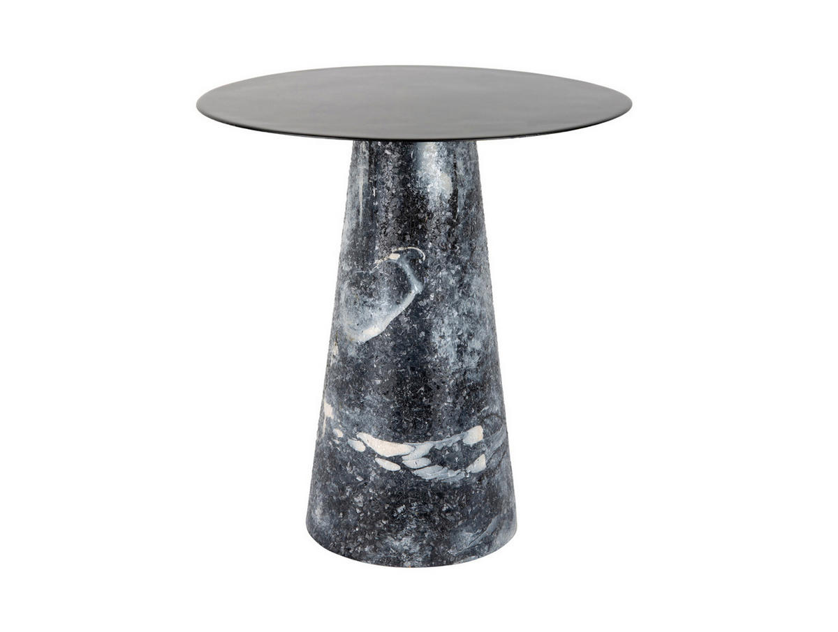 BEISTELLTISCH Mosaic Marble Schwarz 40/40/42 cm - Schwarz, Metall (40/40/42cm) - Leitmotiv