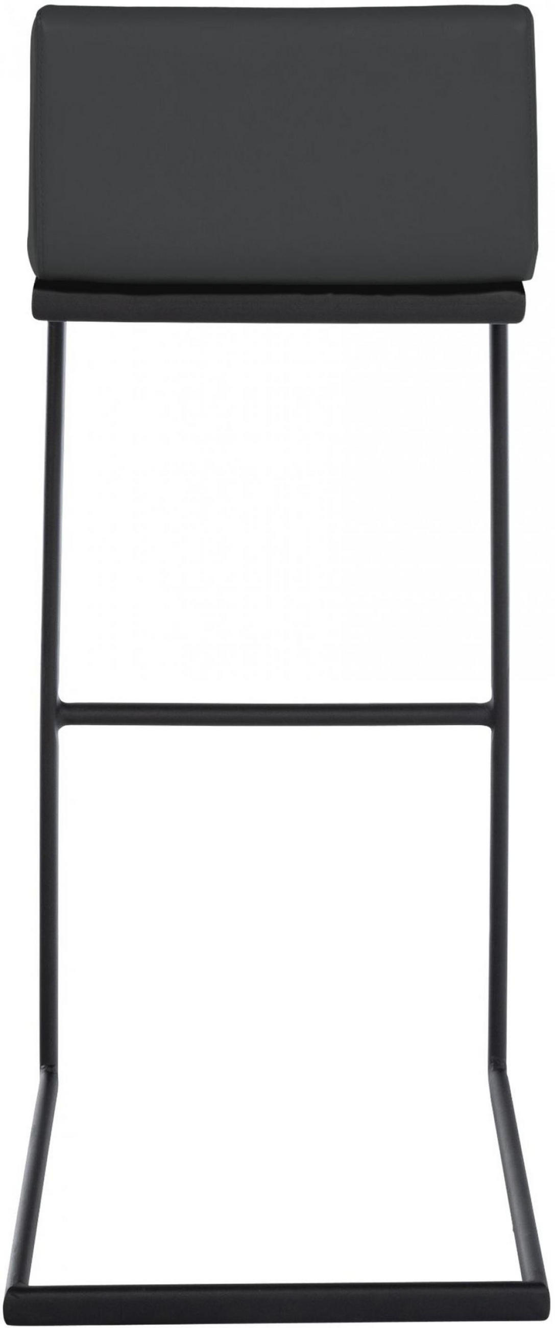BARHOCKER Lederlook Dunkelgrau - Dunkelgrau/Schwarz, Textil/Metall (40/96/50cm) - CLP