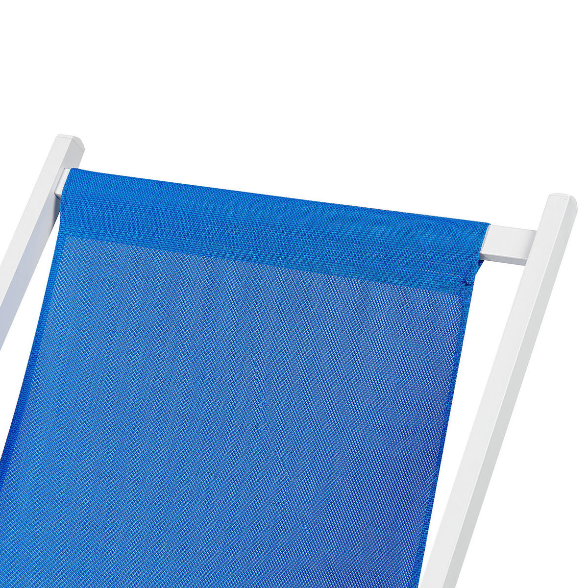 GARTENLIEGE weiß/blau Locri II - Blau/Weiß, Metall (60/79/95cm) - Beliani