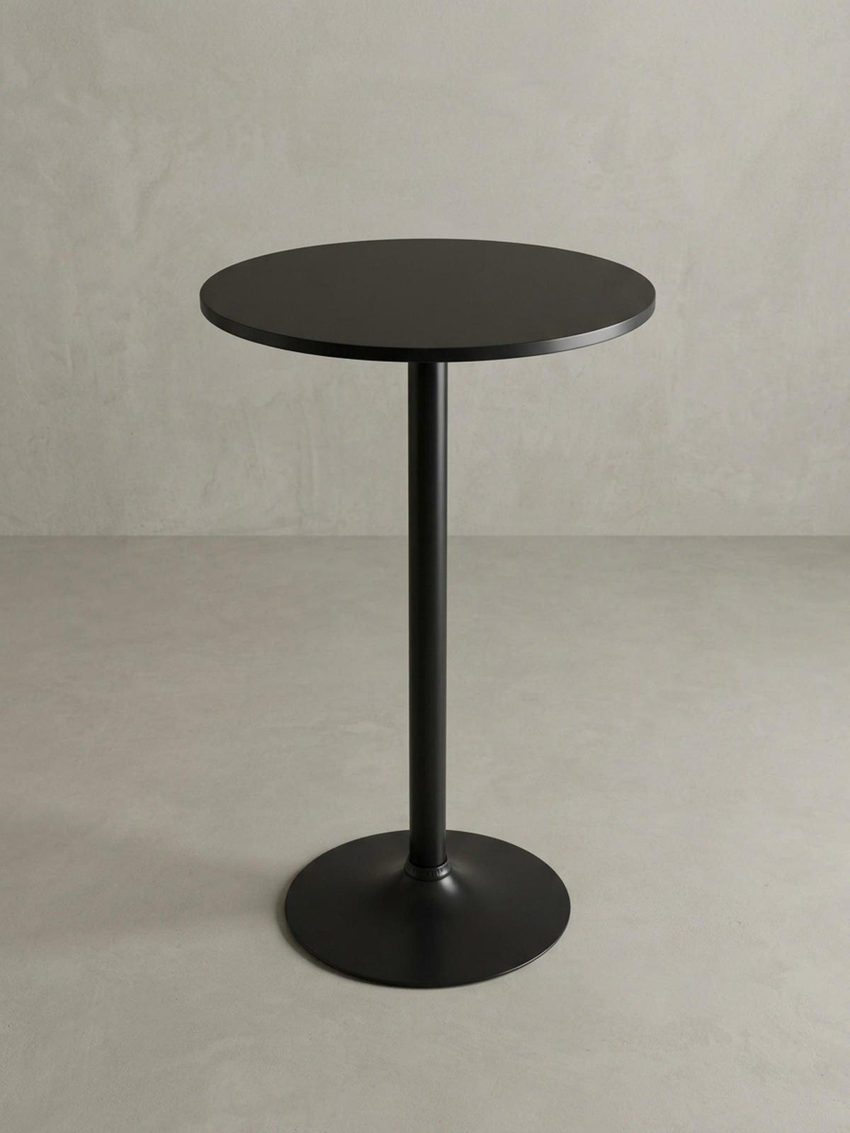 BARTISCH – Schwarz, Trompetenfuß, 30 kg Belastbarkeit - Schwarz, Holz/Metall (60/60/100cm) - KADIMA DESIGN