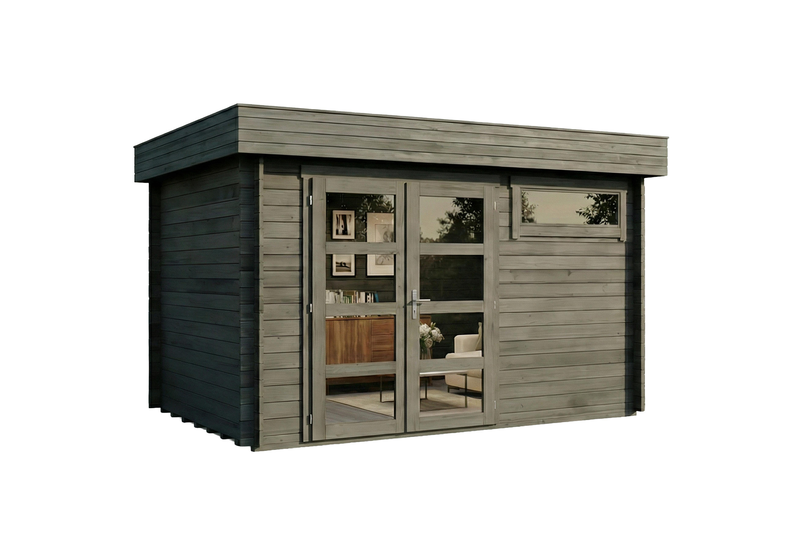 Alpholz Gartenhaus Grau 394x217x268 cm