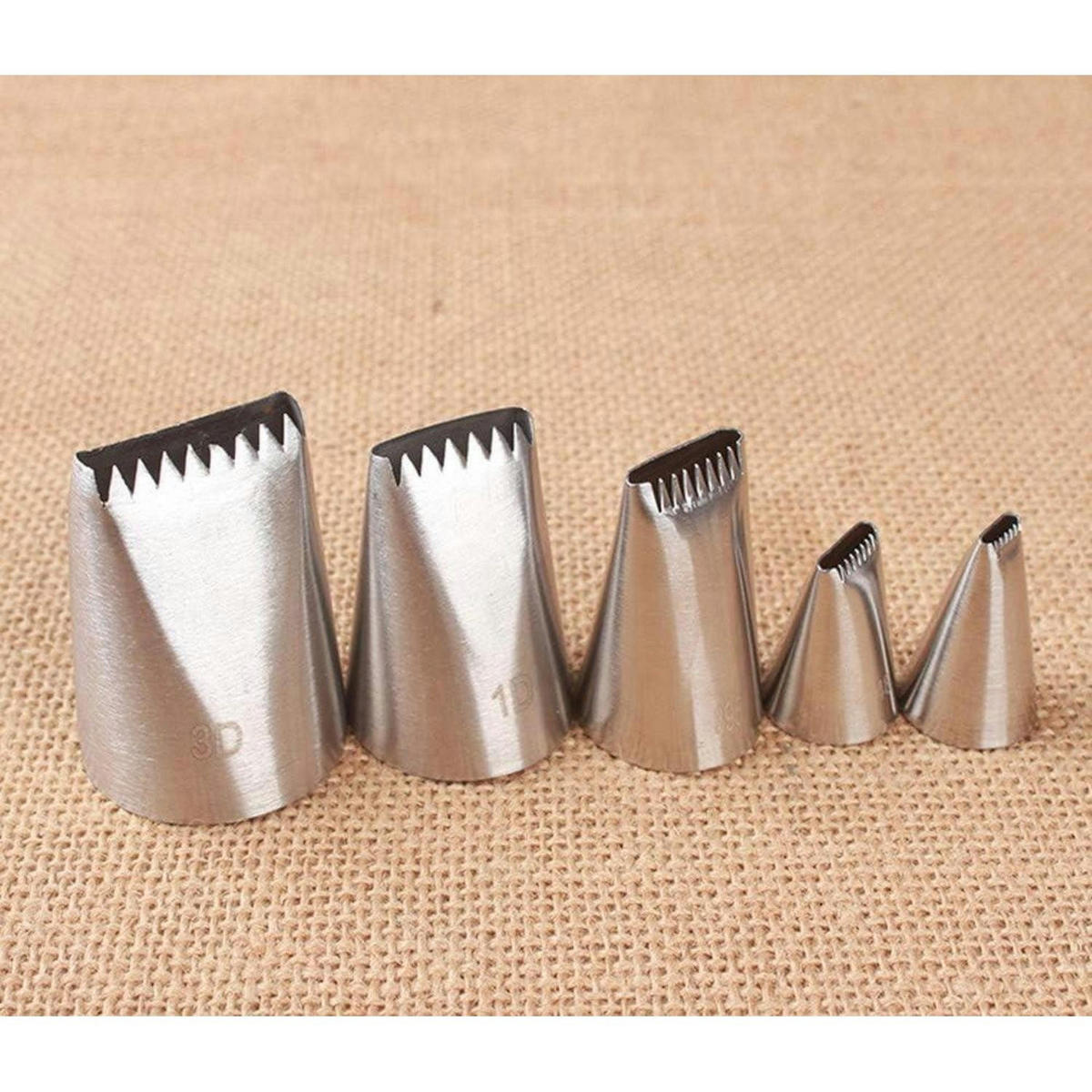SPRITZTÜLLEN 5-teiliges Set Korbgeflechtoptik Edelstahl - Silberfarben, Metall (3.5/1/4.7cm)