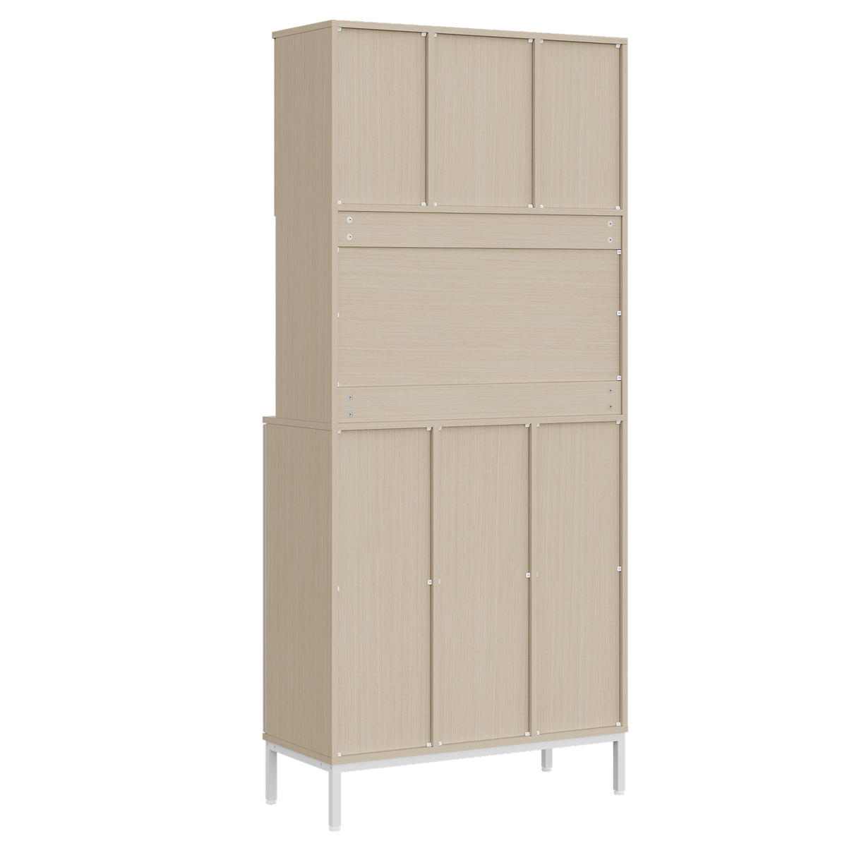 BUFFET 80/181/35 cm Weiß aus MDF mit Mikrowellenfach - Weiß, Holzwerkstoff (35/181/80cm) - OKMYHOME