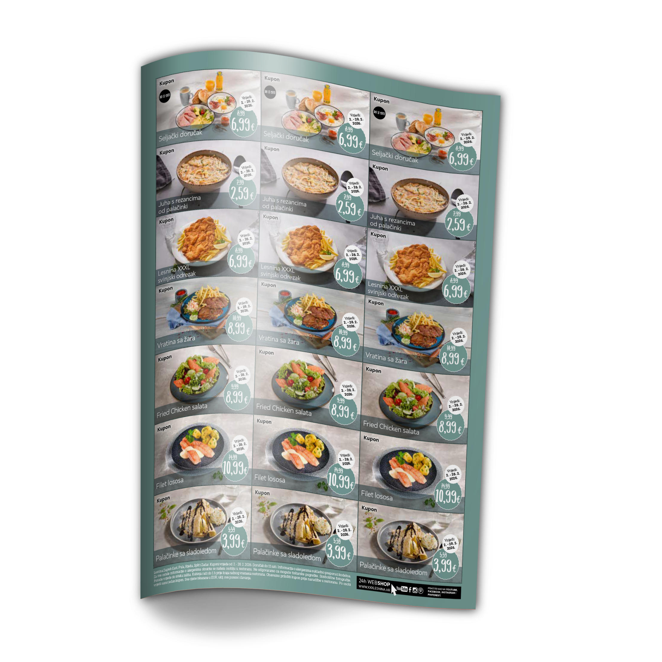 Kuponi ze siječanj za restoran Lesnia XXXL