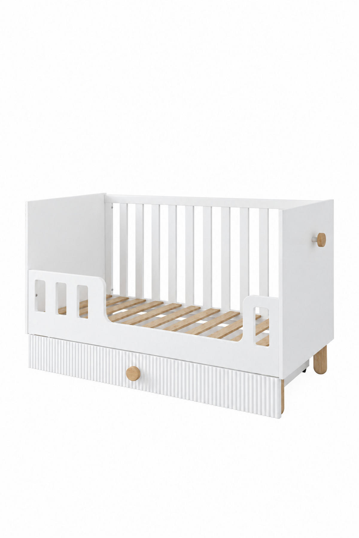 GITTERBETT Bebella - Weiß, Naturmaterialien (60/120cm) - kiki design
