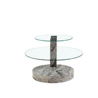 COUCHTISCH 70/70/43 cm grau transparent aus MDF Glas mit 2 Ebenen - Transparent, Holzwerkstoff (90/70/44cm) - OKWISH