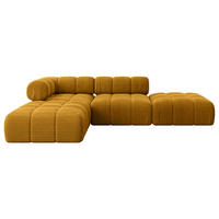 ECKSOFA modulares Sofa Kerru-L1 - 285x190x70 cm Senfgelb Cord - Currygelb, Holzwerkstoff/Textil (285/190cm) - ALTDECOR