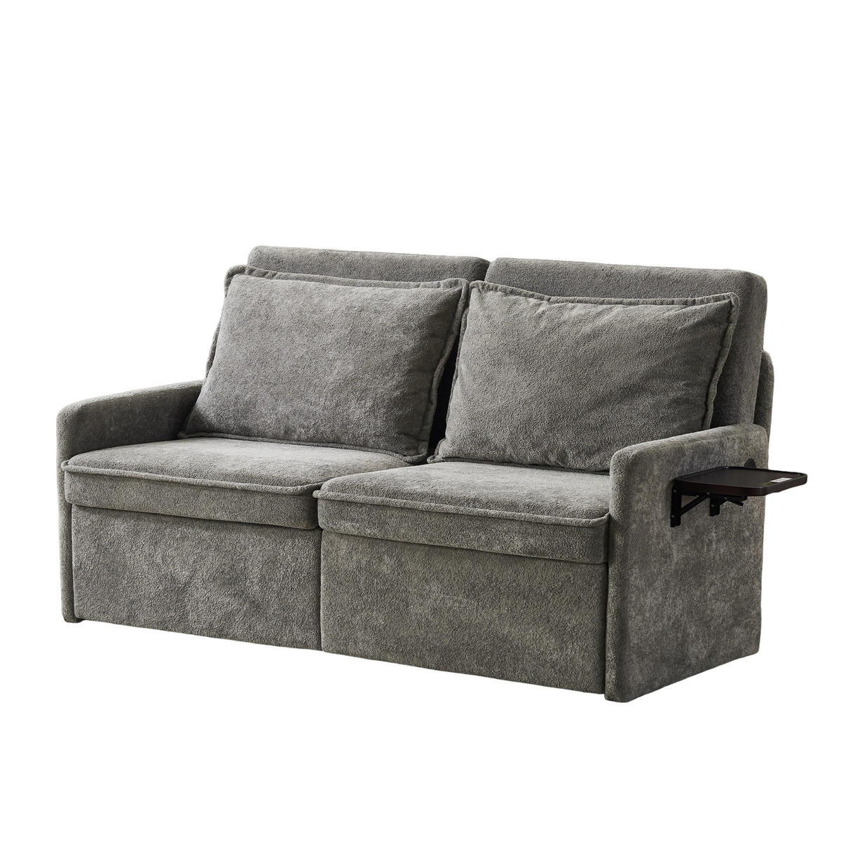 SCHLAFSOFA 172.5/71/95 cm Grau mit USB-Anschluss, 5-fach verstellbarer Rückenlehne und Stauraum - Grau, Textil (71/95/172.5cm) - Oxeza