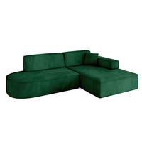 ECKSOFA Ottomane Rechts IREA-L1-v4 - 234x171x79 cm Grün - Grün, Holzwerkstoff/Textil (171/234cm) - ALTDECOR
