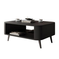 COUCHTISCH SHADOW II mit Ablage unter der Tischplatte - Schwarz, Holzwerkstoff (60/80/35cm) - Lookway