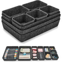 SCHUBLADEN Organizer 9-teiliges Set Filz Dunkelgrau - Anthrazit, Textil (20/7/28cm)
