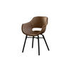 STUHL ZAJA Braun Leder - Dunkelbraun/Braun, Leder (57/82/59cm) - KAWOLA