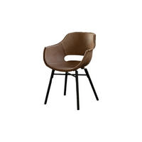STUHL ZAJA Braun Leder - Dunkelbraun/Braun, Leder (57/82/59cm) - KAWOLA