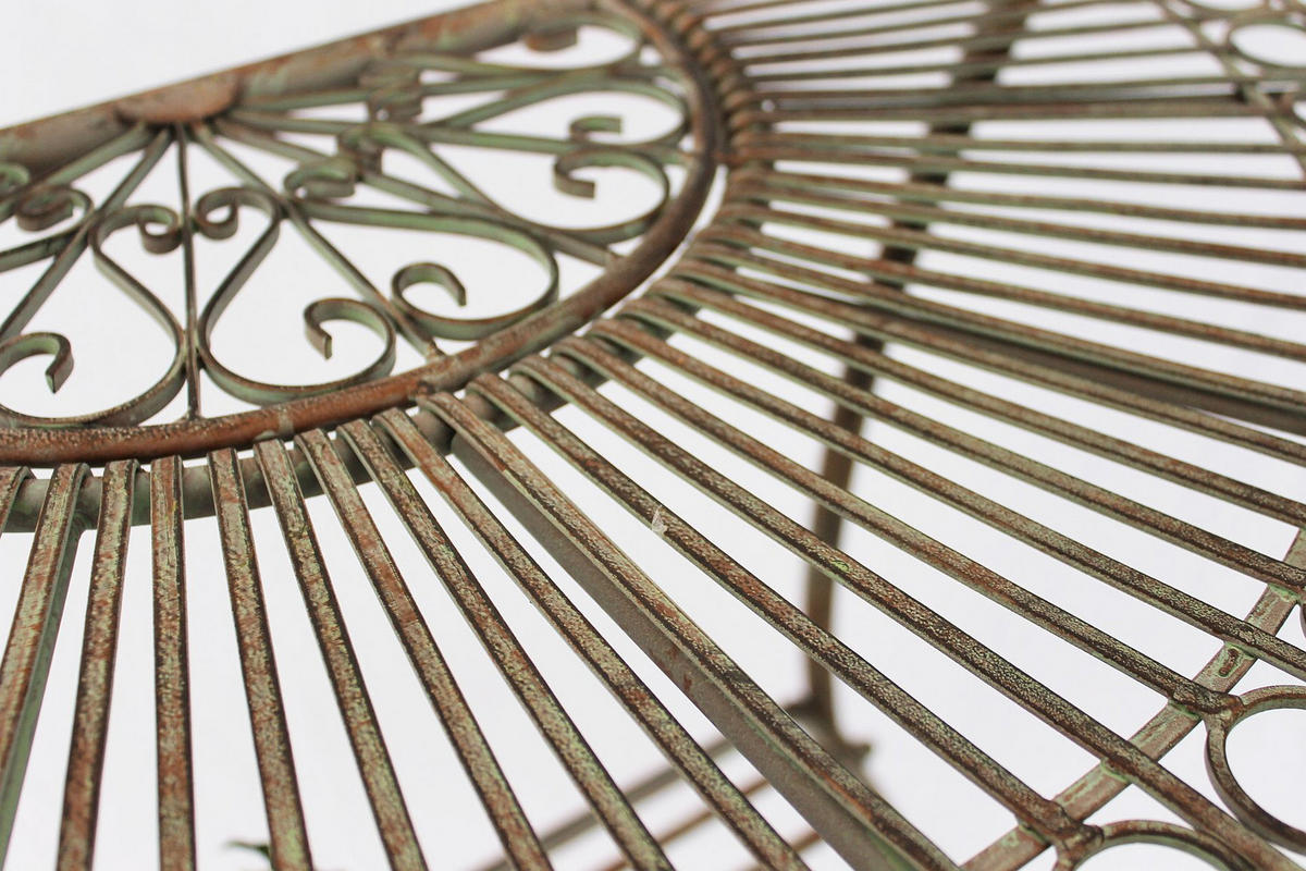 WANDTISCH Halbrund Metall Grün/Patina antik 100/51/80 cm - Grün, Metall (51/100/80cm) - DanDiBo