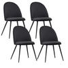 STUHL CAPO Samtbezug Metallbeine 4er Set Schwarz - Schwarz, Textil/Metall (53/84/44cm) - Albatros