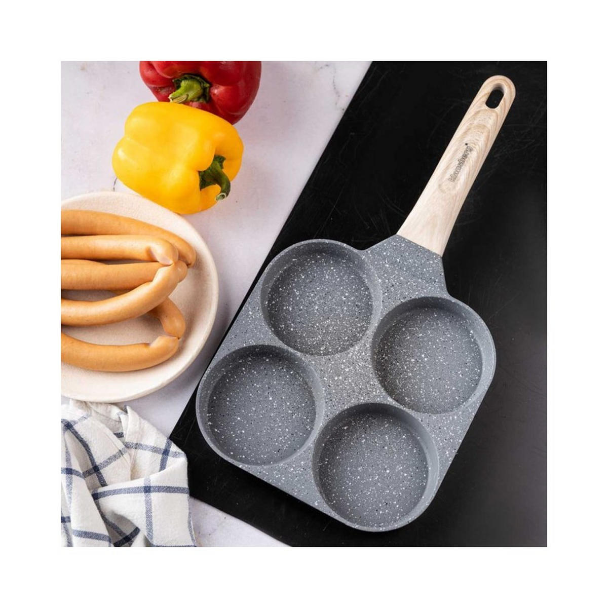 EIERPFANNE Grau 36/18.5/2.5 cm KB7822 - Grau, Metall (36cm) - Klausberg 