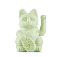 WINKEKATZE Lucky Cat Maneki Neko, Kunststoff, Light Green, 15 cm - Grün, Kunststoff (10.5/15/8.5cm) - Donkey Products